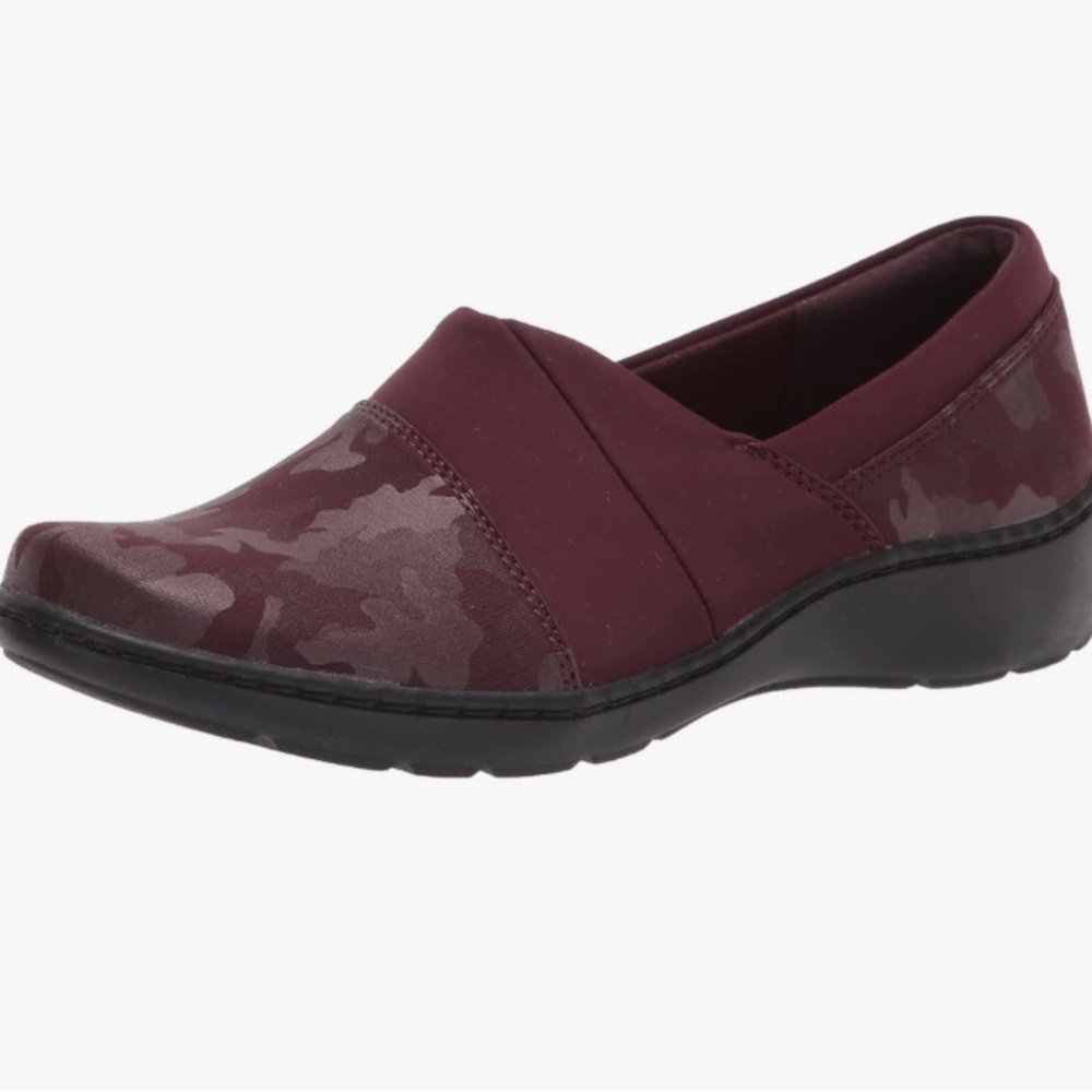 Clarks Cora Heather Faux Leather Slip On Wide Width Shoes Loafers